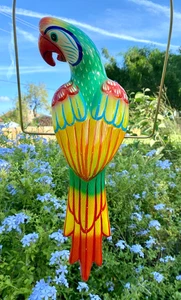 XLg Talavera Macaw Parrot Bird Animal Ceramic Mexican Pottery Hanging Patio 21" - Picture 1 of 7