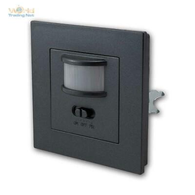 Flush-mounted Motion Detector Anthracite, 2-wire 160° LED Suitable, IR PIR UP 230V • 12.30£