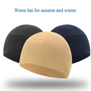 Berretto berretto uomo pile polare berretto invernale protezione orecchie berretto a maglia Skullcap Hat☆ - Foto 1 di 33