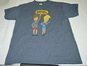 VTG Beavis and Butt-Head Men's Graphic T-Shirt Crew Neck Light Blue Size Large - Picture 1 of 5