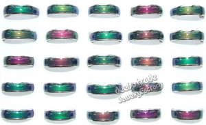 Venta al por mayor 10pcs Mood Rings Mix Size 6-10 Color Changable Unisex Fashion Jewelry - Imagen 1 de 3