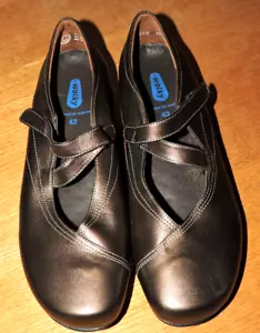 Komfort-Flats der Marke Wolky Größe 43 EU/US 10,5 Bronze Leder Mary Jane Klettverschluss - Bild 1 von 5