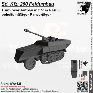 Sd. Coche. 250 remodelación de campo construcción sin torre con 5 cm PaK 38 caza blindada útil - Imagen 1 de 6