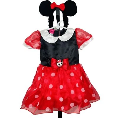 Disney Jr Minnie Mouse Costume Dress With Headband Bow Infant  6-9 Months - Image 1 of 4