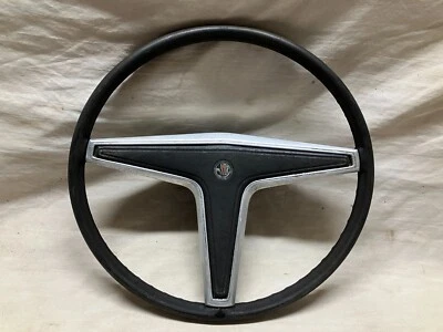 77 Pontiac Ventura Steering Wheel Black 9753928 and Horn Bar Original 1975 - 79 - Image 1 of 4