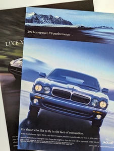 Jaguar XJ8 Sedan/XK8 Sports Car Set of 2 2000 New Yorker Ads 7.5x10.5" - Picture 1 of 3