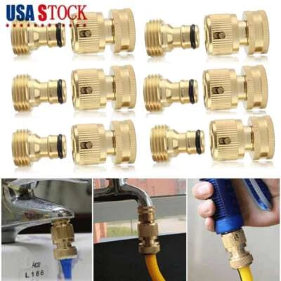 3/4英寸花园软管快速连接水软管适合黄铜母头公头连接器套件 — 第 1/4 张图片