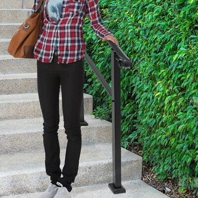 Barandilla de escalera de 3 pasos barandilla de escalera de acero al carbono para montaje en pared EE. UU. Foto 1 de 4