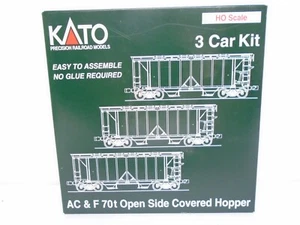 Kato Ho 38-0205, AC&F 70' Covered Hoppers(3), Wabash, weathered - Picture 1 of 3