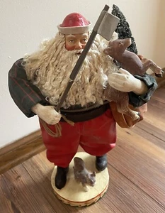 Silvestri Santa Claus Figurine Animals Tree w/ Sack 12" Tall - Picture 1 of 8
