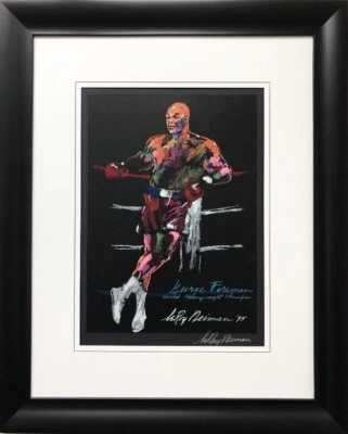 LeRoy Neiman "George Foreman- 世界重量级冠军" 带框拳击艺术  — 第 1/4 张图片