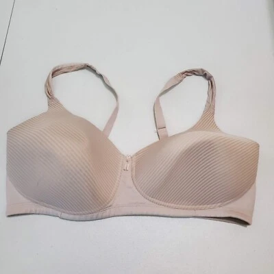 Vanity Fair Women Bra 40DD Beige Stripe Wireless Lightly Lined Convertible - Image 1 of 4