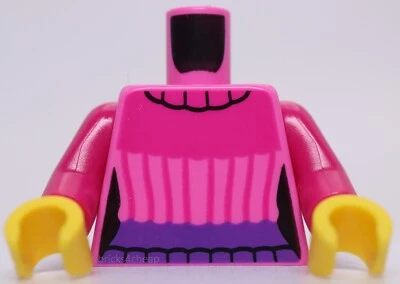 Lego Dark Pink Minifig Female Torso Sweater Magenta Arms - Image 1 of 2