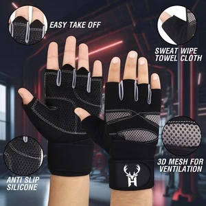 HHH Gewichtheberhandschuhe, Fitnesshandschuhe, Trainingshandschuhe, Fitnesshandschuhe - Bild 1 von 6