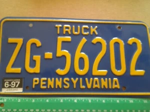 *License Plate, Pennsylvania, Truck, ZG - 56202 - Picture 1 of 1