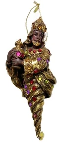 Ornamento Natalizio 6,5" Saggio Re Natività Resina Gioiellata - Foto 1 di 4