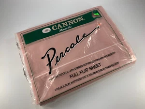 Vintage Cannon MONTICELLO Pink Mauve Percale Cotton Poly Full Flat Sheet NIP - Picture 1 of 3