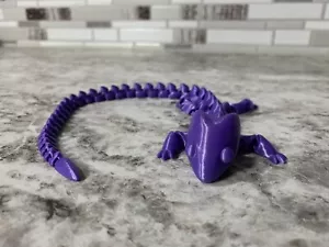 12” Articulated Fidget Lizard 3D Printed Purple - Picture 1 of 4