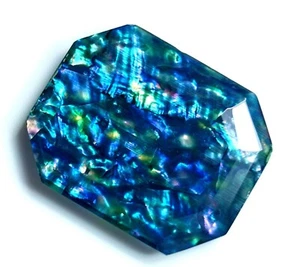 72.50 Ct Natural Ammolite Emerald Opal Like Organic Doublet Rare Loose Gemstone - Picture 1 of 4