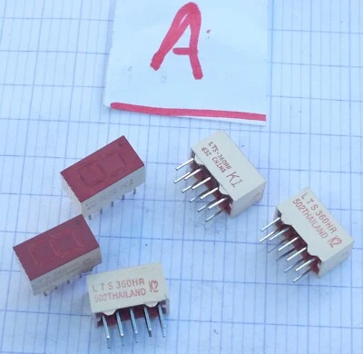 2x Lite-On LTS-360HR afficheur 7 Segments LED display Rouge. Lot de 2 - Photo 1/4