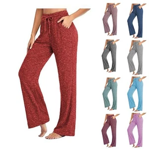 Fashion Wome Casual Pants Yoga Pants Quick-Dry Trousers Wide Leg Stretch Pants - Picture 1 of 15