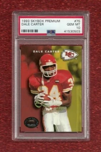 1993 SKYBOX PREMIUM #75 DALE CARTER PSA 10 GEM MINT POP 1 KANSAS CITY CHIEFS - Picture 1 of 1