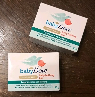 (2) Jabón de baño Baby Dove Baby barra de baño hidratante sin fragancia 90 gramos nuevo  Foto 1 de 3