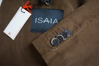 Isaia Napoli Light Brown 100% Cotton Sport Coat Jacket 40R NEW - Image 1 of 4