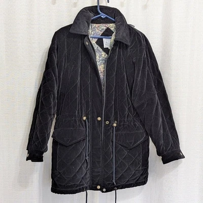 Chaqueta con capucha de terciopelo acolchada negra Be In The Current Seen para mujer de algodón hinchada M Foto 1 de 4