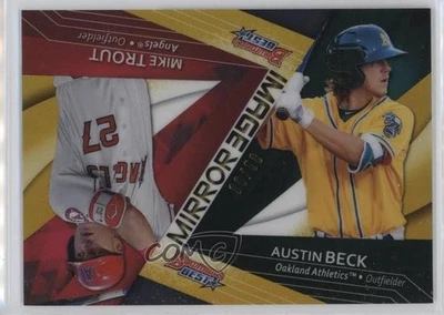 2017 Bowman's Best Mirror Image Gold Refractor /50 Austin Beck Mike Trout #MI-15 - Image 1 of 2