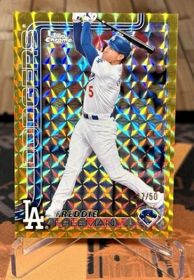 Freddie Freeman 2025 Topps Chrome Geometric Gold Refractor /50 #23 Dodgers - Image 1 of 2