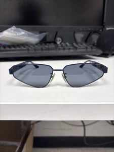 Balenciaga Unisex Cat Eye Metal Sunglasses Blue BB0107S Pre-Owned - Picture 1 of 8