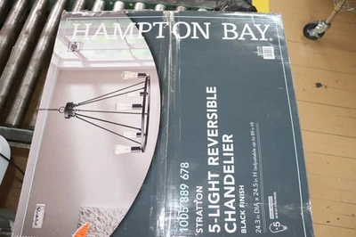 Lámpara de araña Hampton Bay sin sombra negra 5 luces HDP00325 Foto 1 de 4