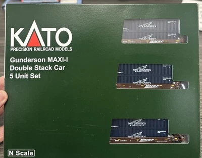 KATO N Scale #106-6152 Gunderson MAXI-I Double Stack Car 5 Unit Set NIB - Image 1 of 3
