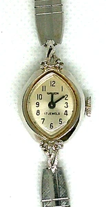 Vintage Gruen 17 Jewel Damenuhr mechanisch Handaufzug Edelstahlband - Bild 1 von 6