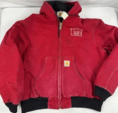 Abrigo Chaqueta De Colección Carhartt Rojo Para Hombre XL J04 Forrado Térmico Con Capucha Hecho en EE. UU. Foto 1 de 4
