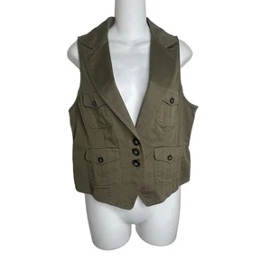 Neu mit Etikett Michael Kors Weste Jacke khaki grün Militär Baumwolle Größe 10 Einzelhandel 99 $ - Bild 1 von 5