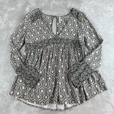 Free People Top 女式小号黑色滚山露背束腰外衣波西米亚农民 — 第 1/4 张图片