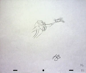 Lápiz dibujado a mano Timón y Pumba 1995 FIRMADO Romy Garcia Producción RAFIKI - Imagen 1 de 2