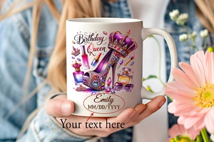 Birthday Queen Mug Personalized Gift for Women, Cute Glamour Mother's Day 2025 - Picture 1 of 5