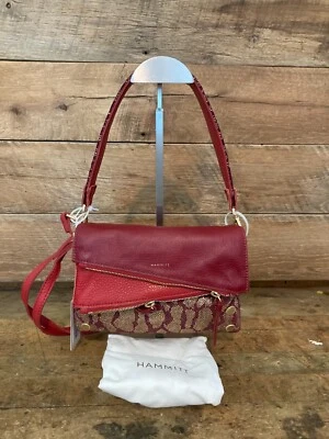 Bandolera Hammitt Pequeña Dillion Invierno Cereza Tapiz y Cuero Plegable-NUEVA CON ETIQUETAS Foto 1 de 4