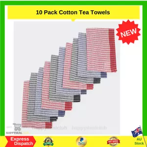 10pcs Cotton Striped Tea Towel Kitchen Dish Towels Absorbent Cleaning Cloth New - Picture 1 of 7