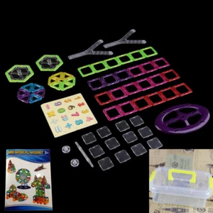 58-Piece Clear Tiles Building Set Wheel Ferris& Carrying Box Textbook - Picture 1 of 11