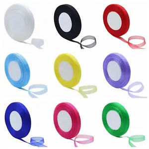 100 Yards 3/8" (10mm) Wedding Crafts Sheer Organza Ribbon Color Choose - Picture 1 of 21