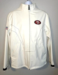 NFL Onfield San Francisco 49ers Reebok White Zip Jacket Mens Large Football - Picture 1 of 7