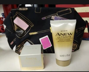 Avon Anew Ultimate Cleaner, Day Cream & Cosmetic Bag $49 NEW - Picture 1 of 8