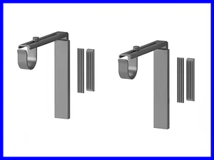 NUEVO 2 Juegos de Soportes de Techo de Pared Panel de Cortina Color PLATEADO - Imagen 1 de 8