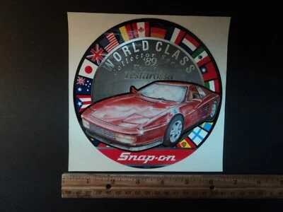 Snap On Tools 1989 Ferrari Testarossa Racing Decal Sticker World Class Authentic Foto 1 de 2