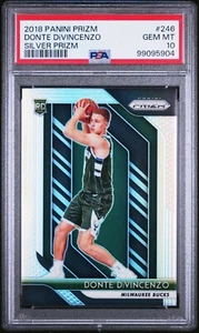 2018 Panini Prizm #246 Donte DiVincenzo (RC) Rookie Silver Prizm PSA 10 💎 - Picture 1 of 3
