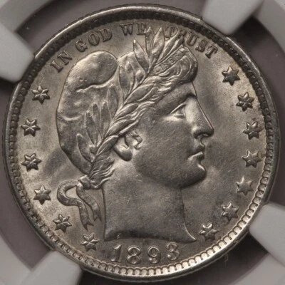1893-O Barber Quarter NGC AU-58 - Image 1 of 4